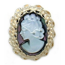 AC155 14K MOTHER OF PEARL CAMEO SLIDE 